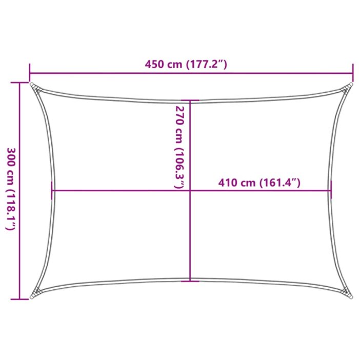 Voile d'ombrage 160 g/m² Noir 3x4,5 m PEHD – Image 8
