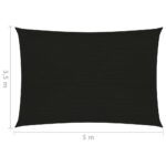 Voile d'ombrage 160 g/m² Noir 3,5x5 m PEHD – Image 5