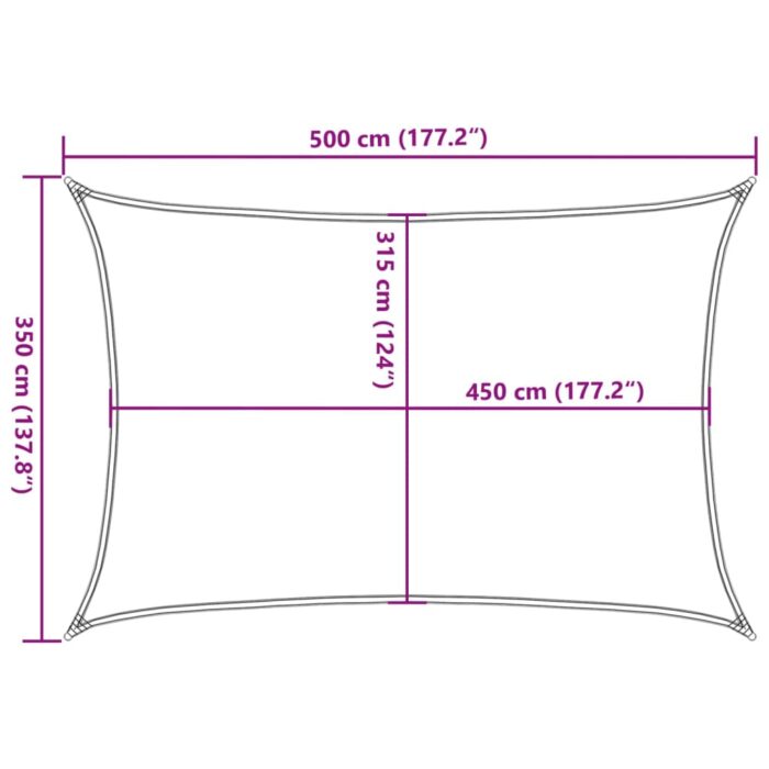 Voile d'ombrage 160 g/m² Noir 3,5x5 m PEHD – Image 8