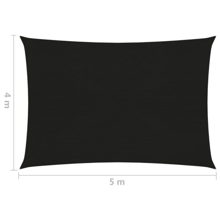Voile d'ombrage 160 g/m² Noir 4x5 m PEHD – Image 5