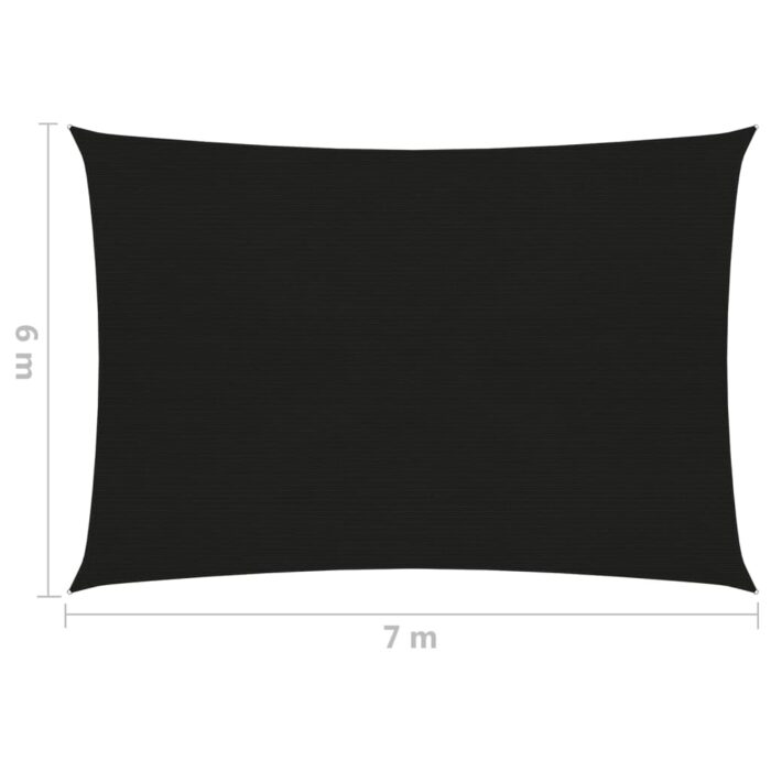 Voile d'ombrage 160 g/m² Noir 6x7 m PEHD – Image 5