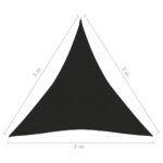 Voile d'ombrage 160 g/m² Noir 3x3x3 m PEHD – Image 5