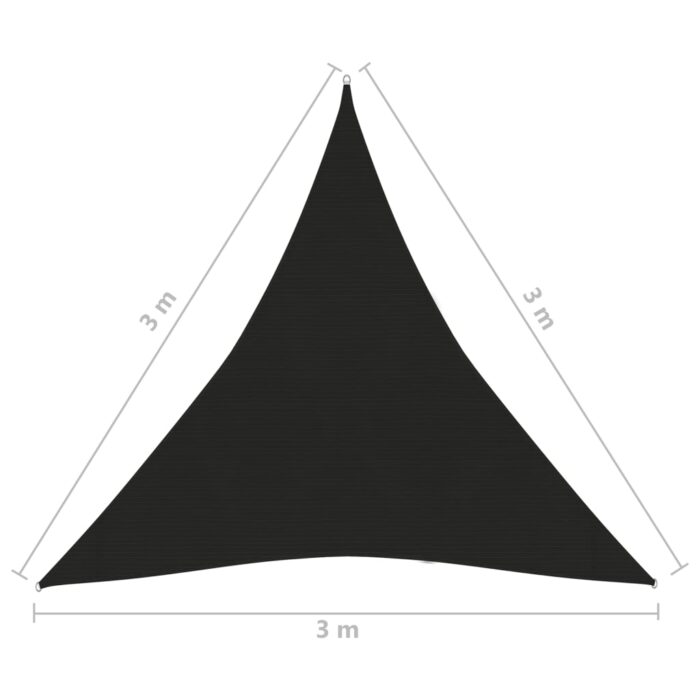 Voile d'ombrage 160 g/m² Noir 3x3x3 m PEHD – Image 5