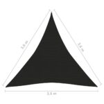 Voile d'ombrage 160 g/m² Noir 3,6x3,6x3,6 m PEHD – Image 5