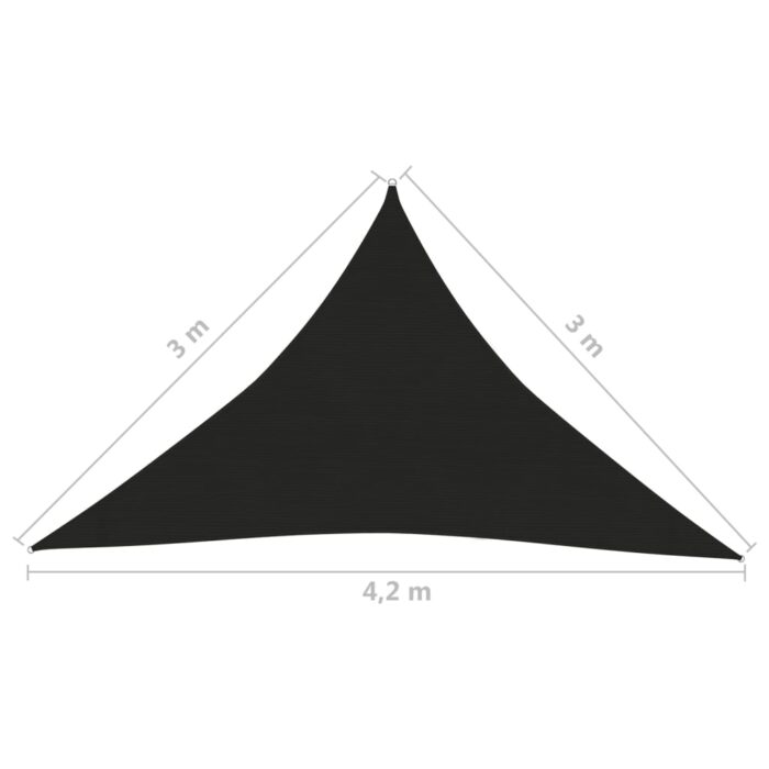Voile d'ombrage 160 g/m² Noir 3x3x4,2 m PEHD – Image 5