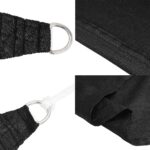 Voile d'ombrage 160 g/m² triangulaire noir 3x4x4 m PEHD – Image 4