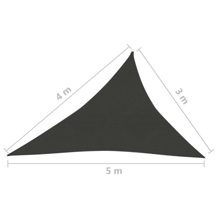 Voile d'ombrage 160 g/m² Noir 3x4x5 m PEHD – Image 5