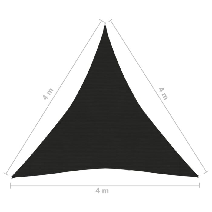 Voile d'ombrage 160 g/m² Noir 4x4x4 m PEHD – Image 5