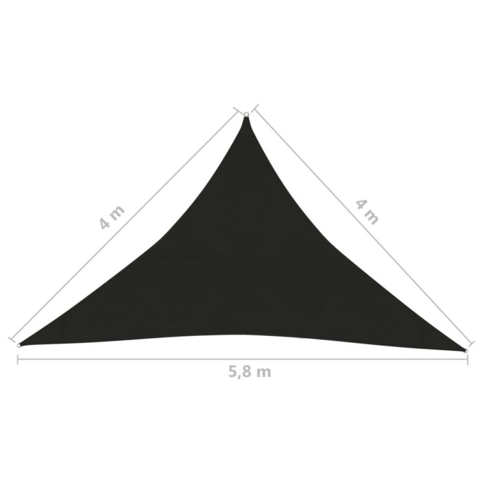 Voile d'ombrage 160 g/m² Noir 4x4x5,8 m PEHD – Image 5