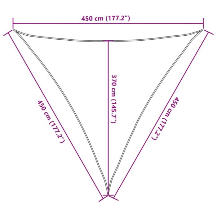 Voile d'ombrage 160 g/m² Noir 4,5x4,5x4,5 m PEHD – Image 8