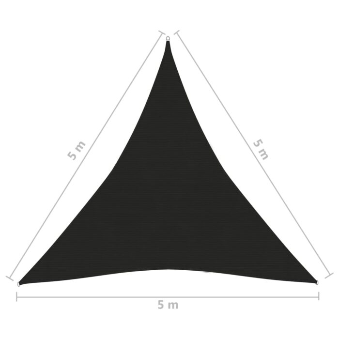 Voile d'ombrage 160 g/m² Noir 5x5x5 m PEHD – Image 5