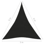 Voile d'ombrage 160 g/m² Noir 5x6x6 m PEHD – Image 5