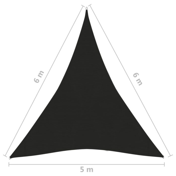 Voile d'ombrage 160 g/m² Noir 5x6x6 m PEHD – Image 5
