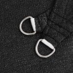 Voile d'ombrage 160 g/m² triangulaire noir 5x7x7 m PEHD – Image 3