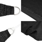 Voile d'ombrage 160 g/m² triangulaire noir 5x7x7 m PEHD – Image 4