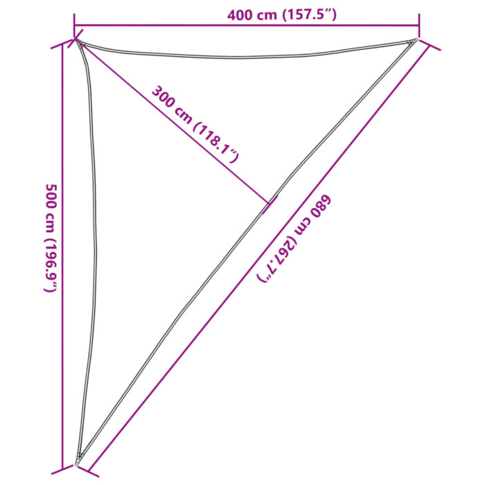 Voile d'ombrage 160 g/m² Noir 4x5x6,8 m PEHD – Image 8