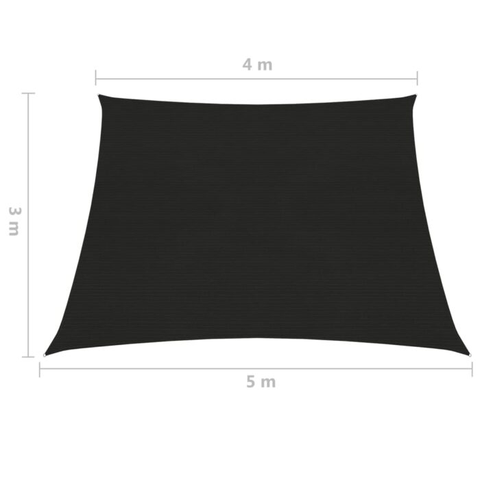 Voile d'ombrage 160 g/m² Noir 4/5x3 m PEHD – Image 5