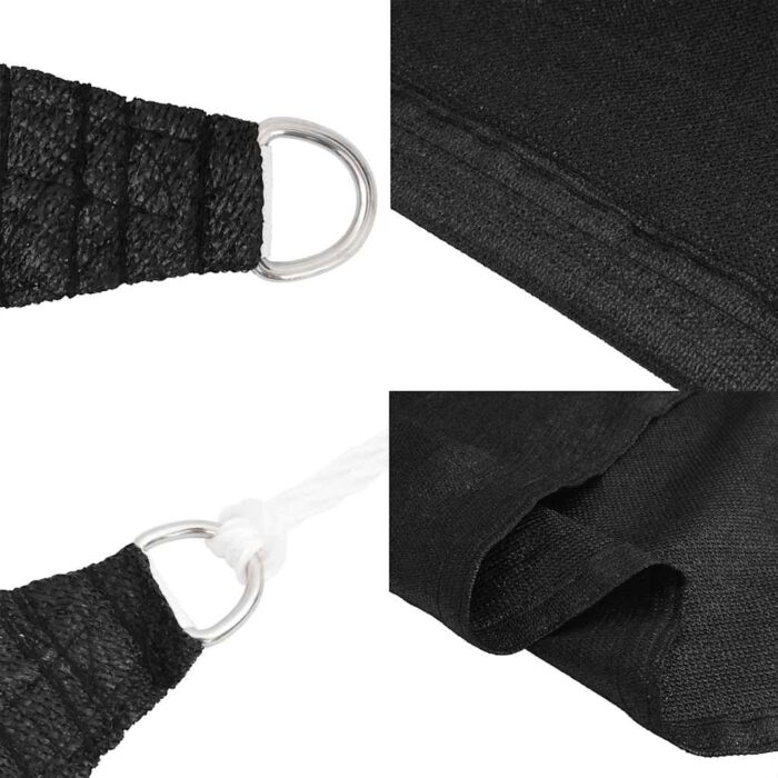 Voile d'ombrage 160 g/m² trapèze noir 4/5x4 m PEHD – Image 4