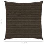 Voile d'ombrage 160 g/m² Marron 2,5x2,5 m PEHD – Image 5