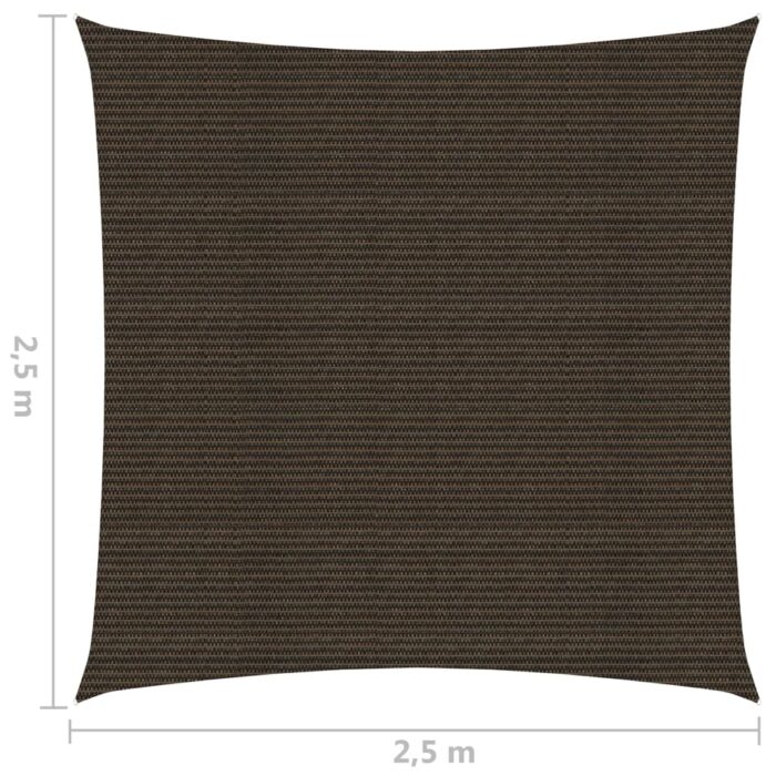 Voile d'ombrage 160 g/m² Marron 2,5x2,5 m PEHD – Image 5