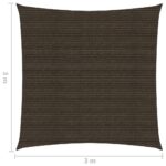 Voile d'ombrage 160 g/m² Marron 3x3 m PEHD – Image 5