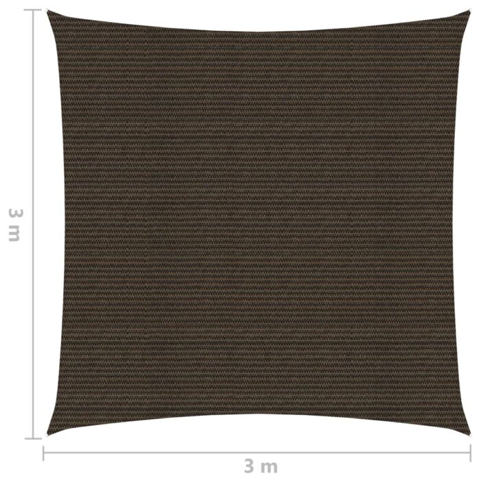 Voile d'ombrage 160 g/m² Marron 3x3 m PEHD – Image 5