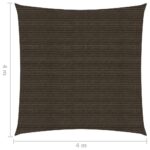 Voile d'ombrage 160 g/m² Marron 4x4 m PEHD – Image 5