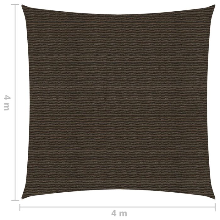 Voile d'ombrage 160 g/m² Marron 4x4 m PEHD – Image 5