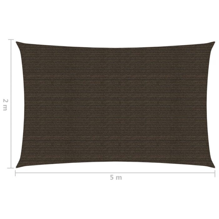 Voile d'ombrage 160 g/m² Marron 2x5 m PEHD – Image 5