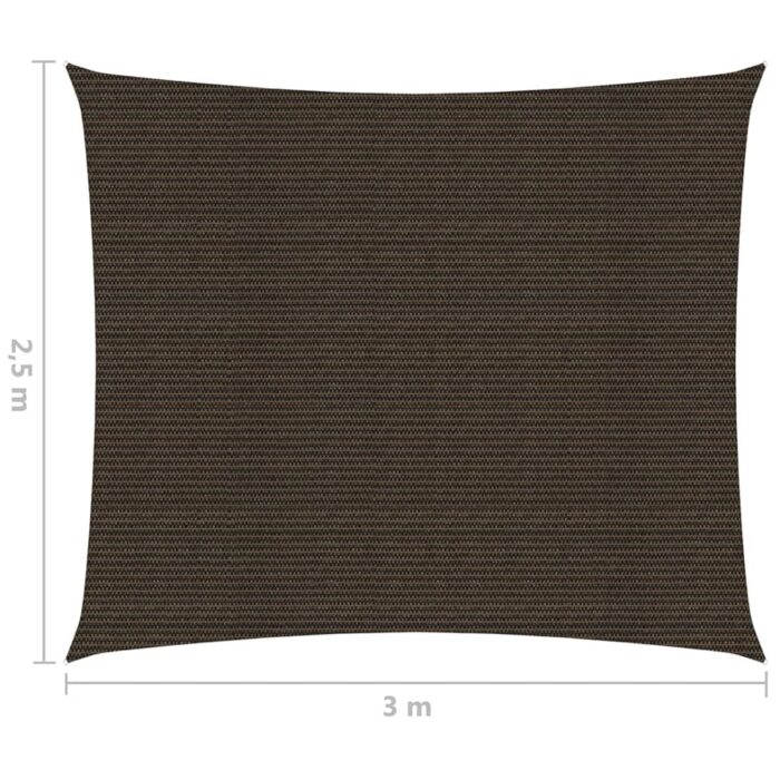 Voile d'ombrage 160 g/m² Marron 2,5x3 m PEHD – Image 5
