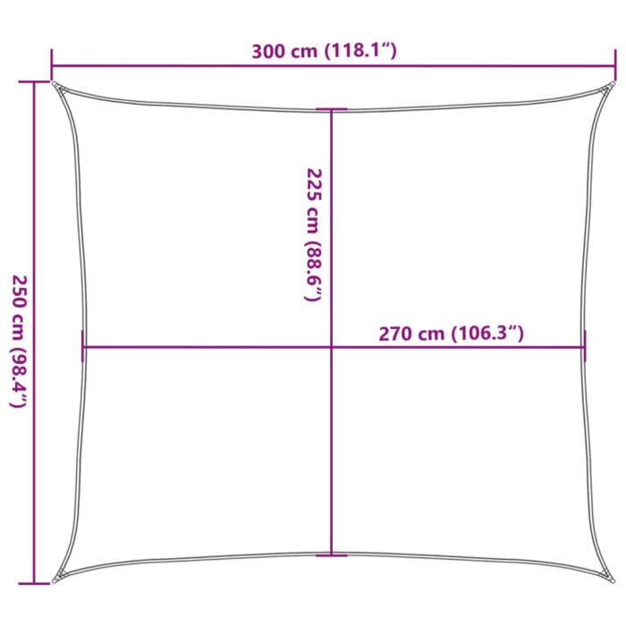 Voile d'ombrage 160 g/m² Marron 2,5x3 m PEHD – Image 8