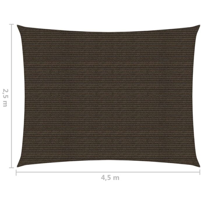 Voile d'ombrage 160 g/m² Marron 2,5x4,5 m PEHD – Image 5