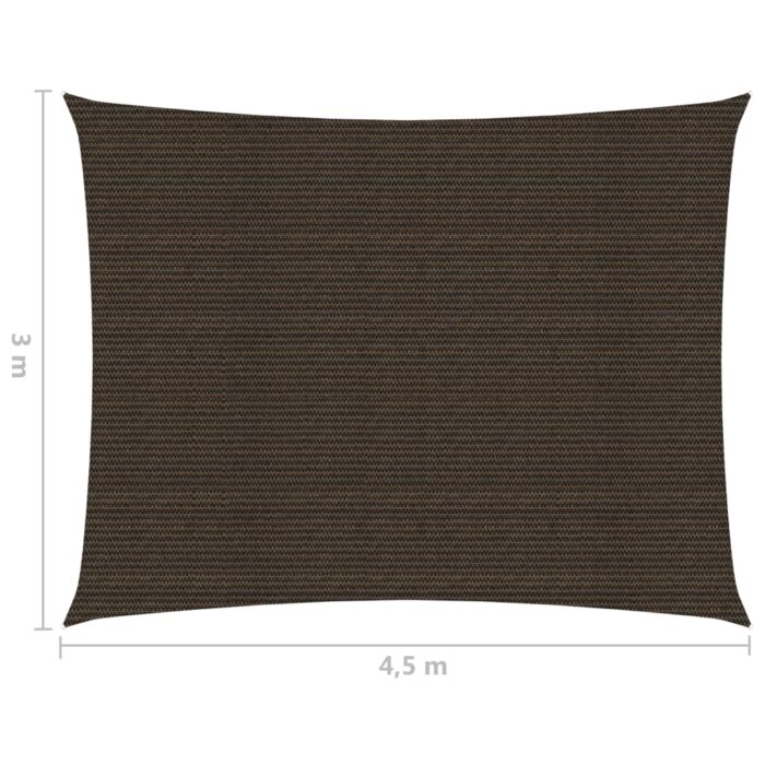 Voile d'ombrage 160 g/m² Marron 3x4,5 m PEHD – Image 5