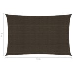 Voile d'ombrage 160 g/m² Marron 3x5 m PEHD – Image 5