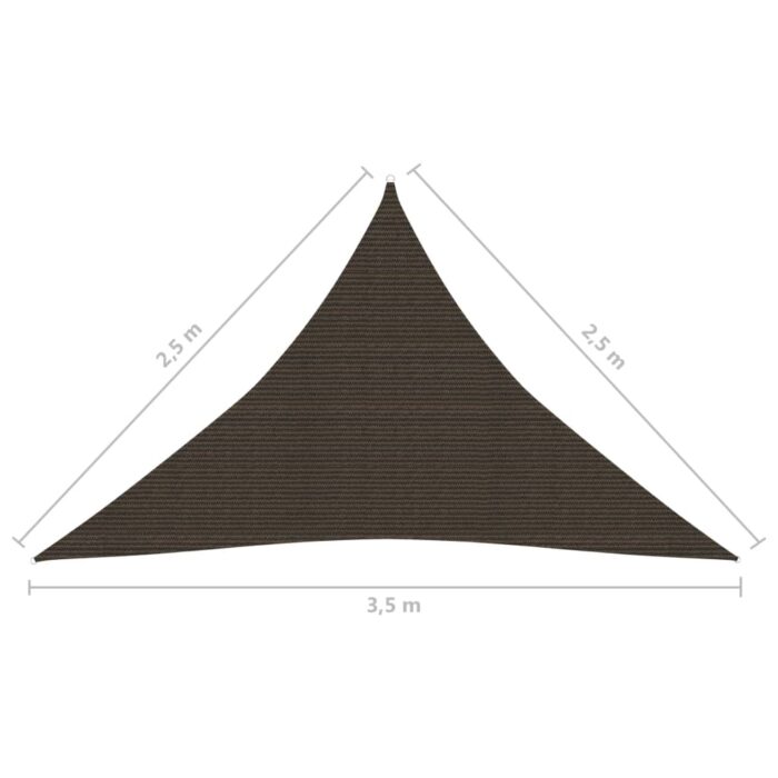 Voile d'ombrage 160 g/m² Marron 2,5x2,5x3,5 m PEHD – Image 5