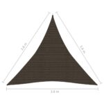 Voile d'ombrage 160 g/m² Marron 3,6x3,6x3,6 m PEHD – Image 5