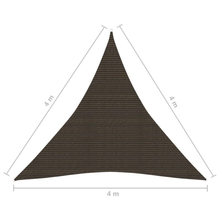 Voile d'ombrage 160 g/m² Marron 4x4x4 m PEHD – Image 5
