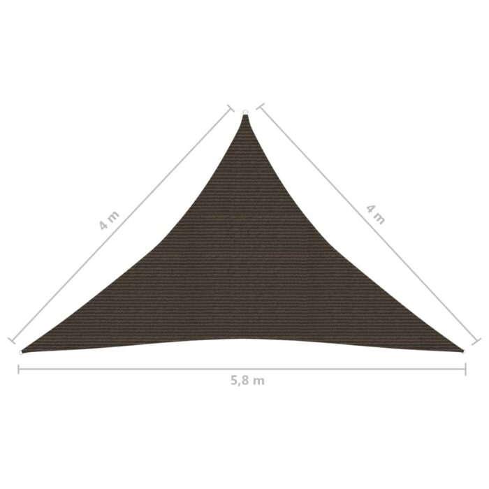 Voile d'ombrage 160 g/m² Marron 4x4x5,8 m PEHD – Image 5