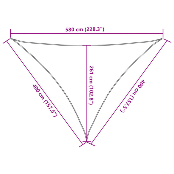 Voile d'ombrage 160 g/m² Marron 4x4x5,8 m PEHD – Image 8