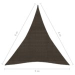 Voile d'ombrage 160 g/m² Marron 5x6x6 m PEHD – Image 5