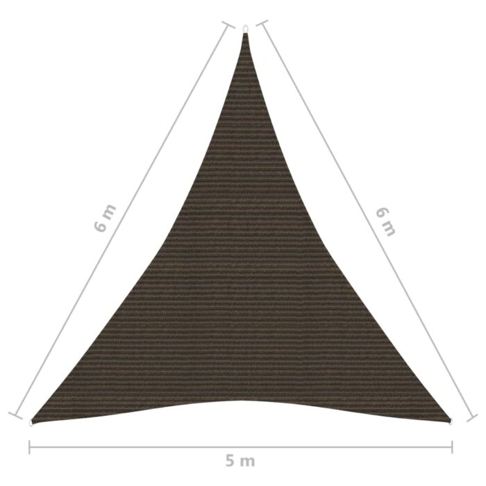 Voile d'ombrage 160 g/m² Marron 5x6x6 m PEHD – Image 5