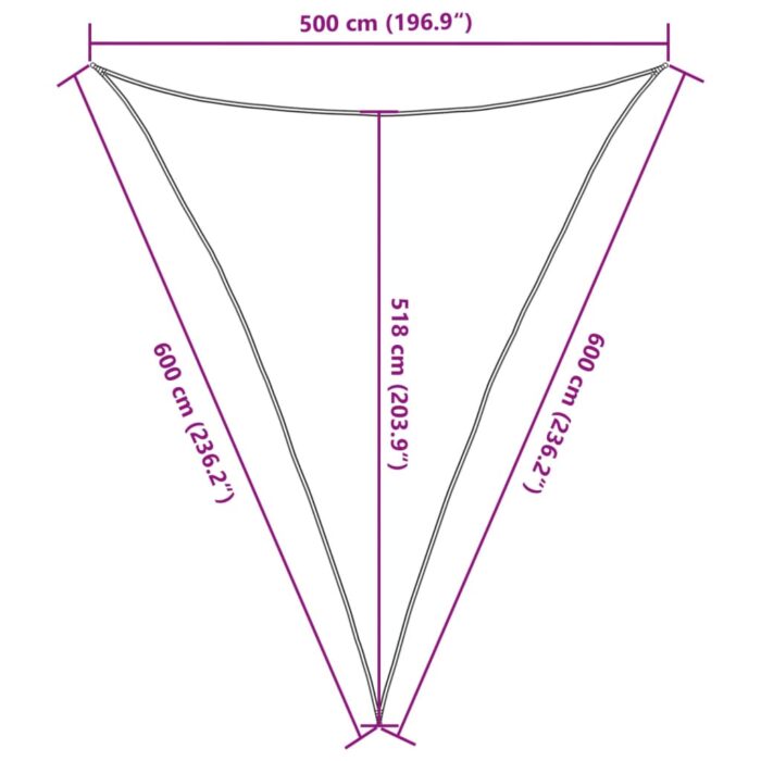 Voile d'ombrage 160 g/m² Marron 5x6x6 m PEHD – Image 8
