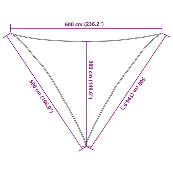 Voile d'ombrage 160 g/m² Marron 5x5x6 m PEHD – Image 8