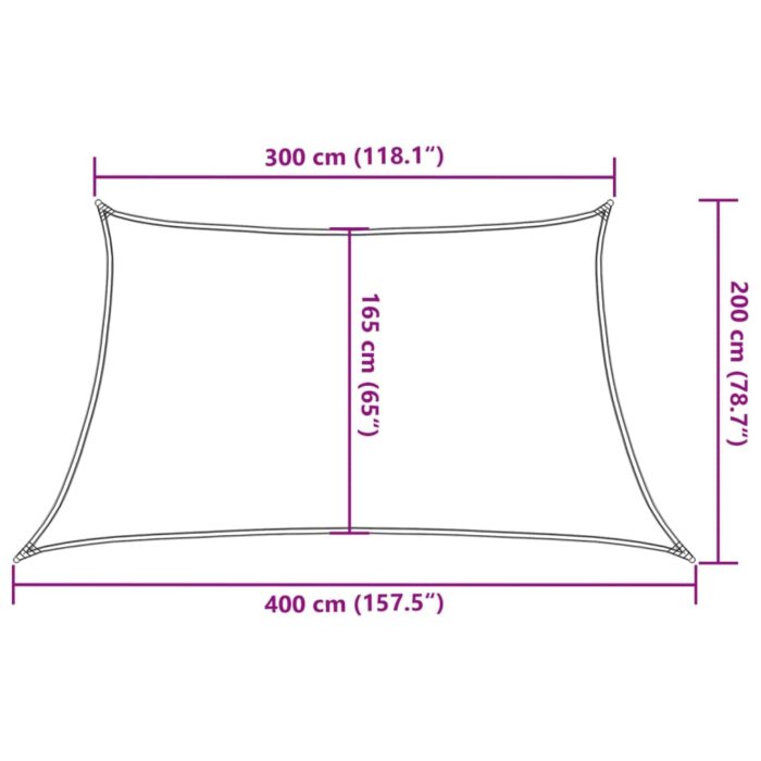Voile d'ombrage 160 g/m² Marron 3/4x2 m PEHD – Image 8