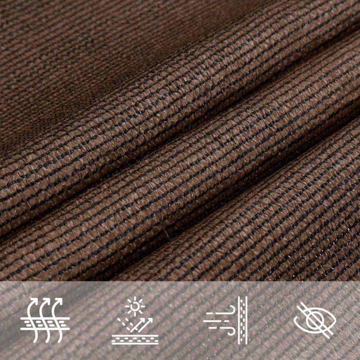 Voile d'ombrage 160 g/m² trapèze marron 4/5x4 m PEHD – Image 3