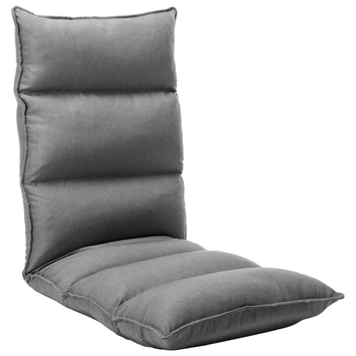 Chaise pliable de sol Gris clair Tissu – Image 1