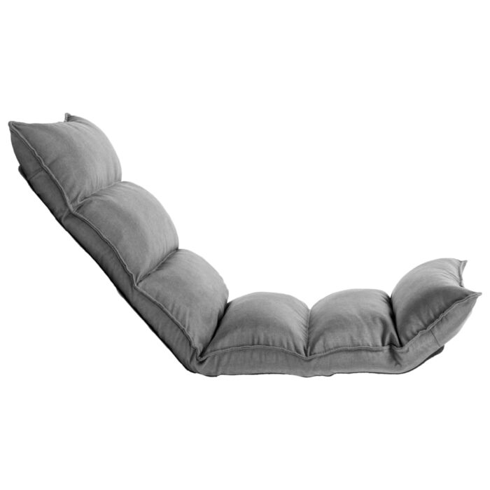 Chaise pliable de sol Gris clair Tissu – Image 2