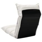 Chaise pliable de sol Crème Tissu – Image 3