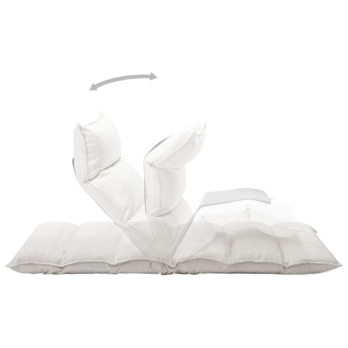 Chaise pliable de sol Crème Tissu – Image 5