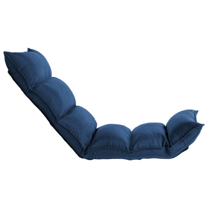 Chaise pliable de sol Bleu Tissu – Image 2